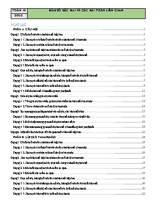 Bài tập ôn tập Toán Lớp 10 - Bài 2.3: Hàm số bậc hai và các bài toán liên quan (Có lời giải) Bài tập ôn tập Toán Lớp 10 - Bài 2.3: Hàm số bậc hai và các bài toán liên quan (Có lời giải)