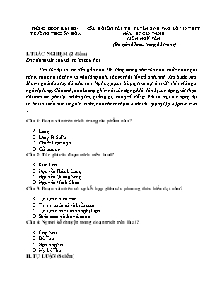 Câu hỏi ôn tập thi tuyển sinh vào Lớp 10 THPT môn Ngữ văn - Đề 1 - Năm học 2017-2018 - Trường THCS Ân Hòa (Có đáp án) Câu hỏi ôn tập thi tuyển sinh vào Lớp 10 THPT môn Ngữ văn - Đề 1 - Năm học 2017-2018 - Trường THCS Ân Hòa (Có đáp án)