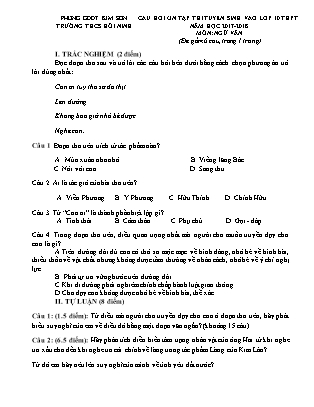 Câu hỏi ôn tập thi tuyển sinh vào Lớp 10 THPT môn Ngữ văn - Năm học 2017-2018 - Trường THCS Hồi Ninh (Có đáp án) Câu hỏi ôn tập thi tuyển sinh vào Lớp 10 THPT môn Ngữ văn - Năm học 2017-2018 - Trường THCS Hồi Ninh (Có đáp án)