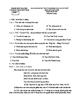 Câu hỏi ôn tập thi tuyển sinh vào Lớp 10 THPT môn Ngữ văn - Năm học 2017-2018 - Trường THCS Chất Bình (Có đáp án)