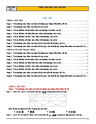 Chuyên đề Đại số Lớp 12 - Chương 1 - Đề 1: Tính đơn điệu của hàm số (Có lời giải)