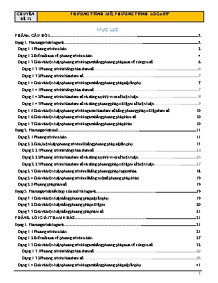 Chuyên đề Đại số Lớp 12 - Chương 2 - Đề 12: Phương trình mũ, phương trình logarit (Có lời giải)