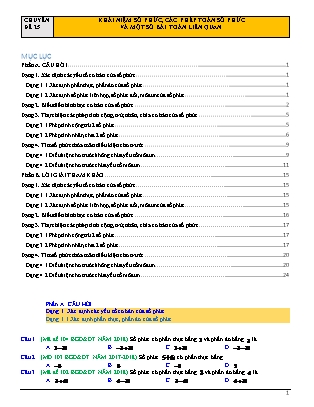 Chuyên đề Đại số Lớp 12 - Chương 3 - Đề 25: Khái niệm số phức, các phép toán số phức và một số bài toán liên quan (Có lời giải)