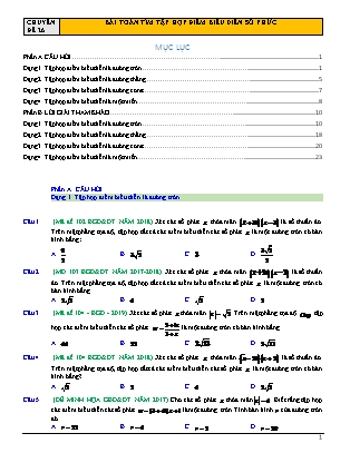 Chuyên đề Đại số Lớp 12 - Chương 3 - Đề 26: Bài toán tìm tập hợp điểm biểu diễn số phức (Có lời giải)