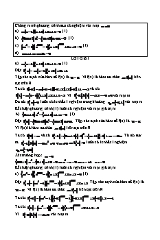 Chuyên đề Giải tích Lớp 11 - Chương 4 - Bài 9: Chứng minh phương trình có nghiệm (Có lời giải)