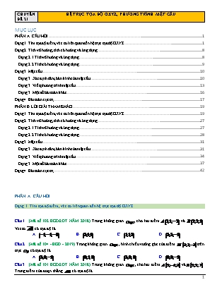 Chuyên đề Hình học Lớp 12 - Chương 2 - Đề 21: Hệ trục tọa độ Oxyz, phương trình mặt cầu (Có lời giải) Chuyên đề Hình học Lớp 12 - Chương 2 - Đề 21: Hệ trục tọa độ Oxyz, phương trình mặt cầu (Có lời giải)
