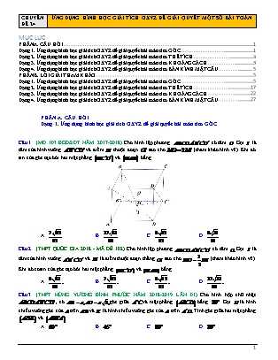 Chuyên đề Hình học Lớp 12 - Chương 2 - Đề 24: Ứng dụng hình học giải tích Oxyz để giải quyết một số bài toán (Có lời giải) Chuyên đề Hình học Lớp 12 - Chương 2 - Đề 24: Ứng dụng hình học giải tích Oxyz để giải quyết một số bài toán (Có lời giải)
