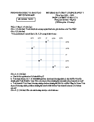 Đề khảo sát chất lượng giữa kì 1 Lịch sử và Địa lí Lớp 6 - Năm học 2021-2022 - Trường THCS Lai Thành (Có đáp án)