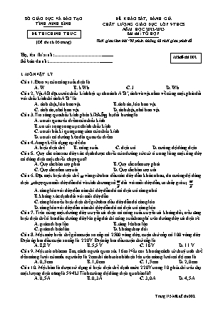 Đề khảo sát, đánh giá chất lượng giáo dục môn Tổ hợp Lớp 9 - Mã đề: 002 - Năm học 2022-2023 - Sở GD&ĐT Ninh Bình (Có đáp án)