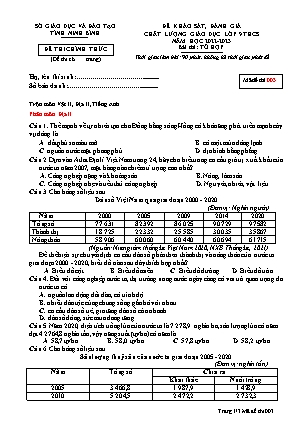 Đề khảo sát, đánh giá chất lượng giáo dục môn Tổ hợp Lớp 9 - Mã đề: 003 - Năm học 2022-2023 - Sở GD&ĐT Ninh Bình (Kèm đáp án)