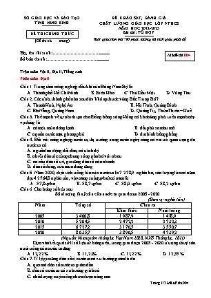 Đề khảo sát, đánh giá chất lượng giáo dục môn Tổ hợp Lớp 9 - Mã đề: 004 - Năm học 2022-2023 - Sở GD&ĐT Ninh Bình (Kèm đáp án)