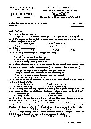 Đề khảo sát, đánh giá chất lượng giáo dục môn Tổ hợp Lớp 9 - Mã đề: 003 - Năm học 2022-2023 - Sở GD&ĐT Ninh Bình (Có đáp án)
