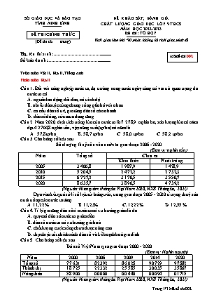 Đề khảo sát, đánh giá chất lượng giáo dục môn Tổ hợp Lớp 9 - Mã đề: 002 - Năm học 2022-2023 - Sở GD&ĐT Ninh Bình (Kèm đáp án)