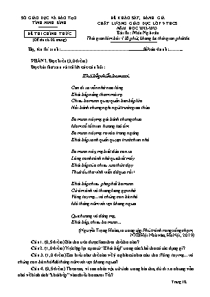 Đề khảo sát, đánh giá chất lượng giáo dục Ngữ văn Lớp 9 - Năm học 2022-2023 - Sở GD&ĐT Ninh Bình (Kèm đáp án)