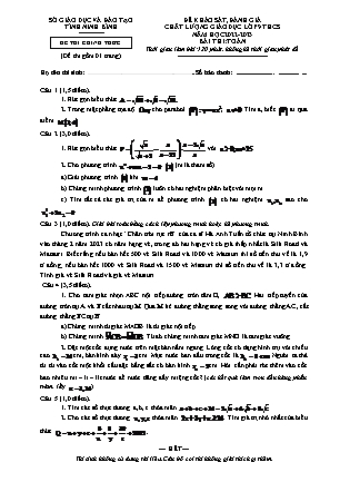Đề khảo sát, đánh giá chất lượng giáo dục Toán Lớp 9 - Năm học 2022-2023 - Sở GD&ĐT Ninh Bình (Có ma trận và đáp án)