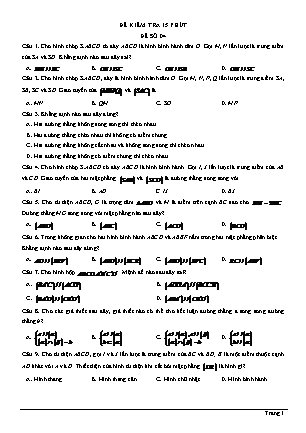 Đề kiểm tra 15 phút học kì 2 Toán Lớp 11 - Đề số 4 (Có đáp án)