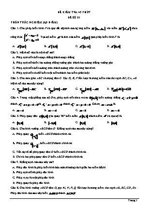 Đề kiểm tra 45 phút học kì 2 Toán Lớp 11 - Đề số 1 (Có đáp án)