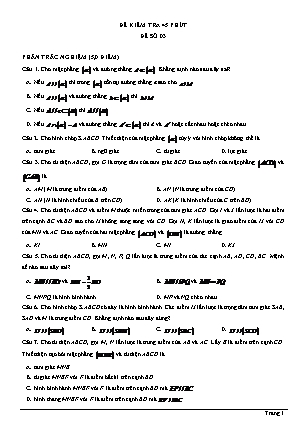 Đề kiểm tra 45 phút học kì 2 Toán Lớp 11 - Đề số 3 (Có đáp án)