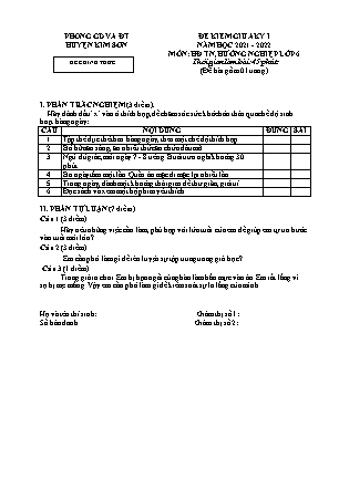 Đề kiểm tra giữa kì 1 Hoạt động trải nghiệm, hướng nghiệp Lớp 6 - Năm học 2021-2022 - Trường THCS Lai Thành (Có đáp án)