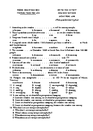 Đề thi khảo sát vào Lớp 10 môn Tiếng Anh - Đề 2 - Năm học 2017-2018 - Trường THCS Yên Lộc (Có đáp án)