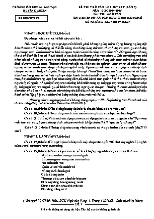 Đề thi thử tuyển sinh vào Lớp 10 THPT môn Ngữ văn (Lần 3) - Năm học 2024-2025 - Phòng GD&ĐT Kim Sơn (Có đáp án)