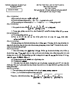 Đề thi thử tuyển sinh vào Lớp 10 THPT môn Toán (Lần 3) - Năm học 2024-2025 - Phòng GD&ĐT Kim Sơn (Có đáp án)