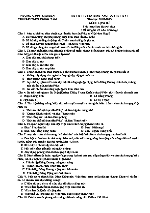 Đề thi tuyển sinh vào Lớp 10 môn Lịch sử - Đề 2 - Năm học 2018-2019 - Trường THCS Chính Tâm (Có đáp án)