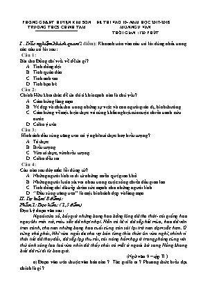 Đề thi tuyển sinh vào Lớp 10 môn Ngữ văn - Năm học 2017-2018 - Trường THCS Chính Tâm (Có đáp án)