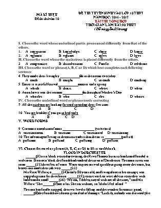 Đề thi tuyển sinh vào Lớp 10 THPT môn Tổng hợp - Đề 2 - Năm học 2017-2018 - Trường THCS Kim Định (Có đáp án) Đề thi tuyển sinh vào Lớp 10 THPT môn Tổng hợp - Đề 2 - Năm học 2017-2018 - Trường THCS Kim Định (Có đáp án)