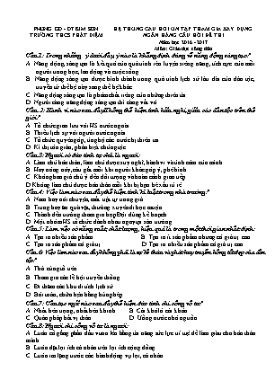 Hệ thống câu hỏi tham gia xây dựng ngân hàng đề thi môn Giáo dục công dân Lớp 9 - Trường THCS Phát Diệm (Có đáp án)