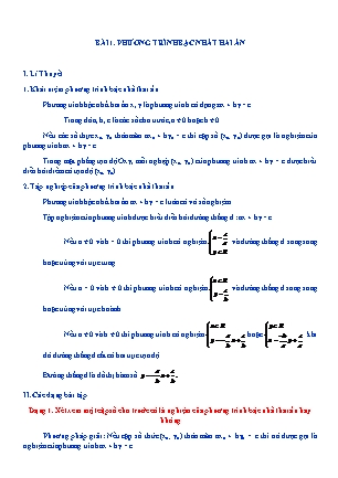 Kế hoạch dạy thêm Đại số Lớp 9 - Chương 3 - Bài 1: Phương trình bậc nhất hai ẩn