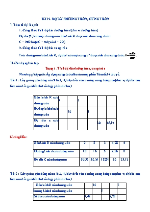 Kế hoạch dạy thêm Hình học Lớp 9 - Chương 3 - Bài 9: Độ dài đường tròn, cung tròn