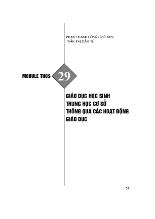 Module THCS - Số 29: Giáo dục học sinh THCS thông qua các hoạt động giáo dục