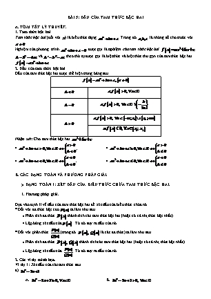 Trắc nghiệm Đại số Lớp 10 - Chương 4 - Bài 5: Dấu của tam thức bậc hai (Có đáp án)