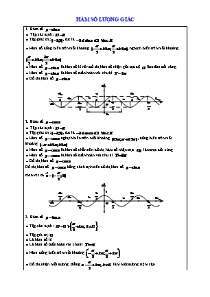 Trắc nghiệm Giải tích Lớp 11 - Chương 1 - Bài 1: Hàm số lượng giác (Có đáp án)