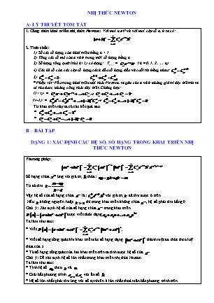 Trắc nghiệm Giải tích Lớp 11 - Chương 2 - Bài 4: Nhị thức Newton (Có đáp án)