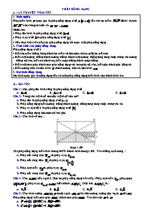 Trắc nghiệm Hình học Lớp 11 - Chương 1 - Bài 4: Phép đồng dạng (Có đáp án) Trắc nghiệm Hình học Lớp 11 - Chương 1 - Bài 4: Phép đồng dạng (Có đáp án)