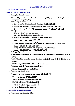 Trắc nghiệm Hình học Lớp 11 - Chương 3