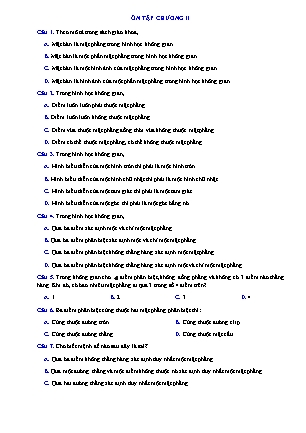 Trắc nghiệm Hình học Lớp 11 - Ôn tập chương 2 Trắc nghiệm Hình học Lớp 11 - Ôn tập chương 2