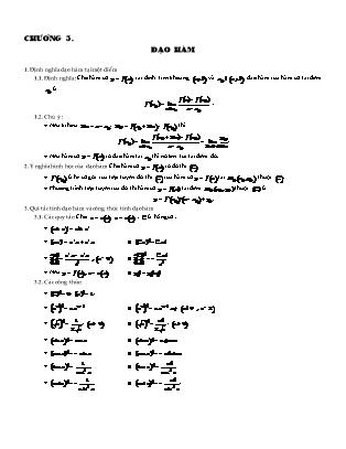 Tự luận Giải tích Lớp 11 - Chương 5: Đạo hàm
