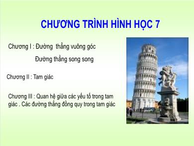 Bài giảng Hình học Lớp 7 - Chương 1 - Tiết 1: Hai góc đối đỉnh - Trường THCS Lương Thế Vinh