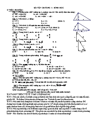 Bài tập Hình học Lớp 9 (Lần 1)