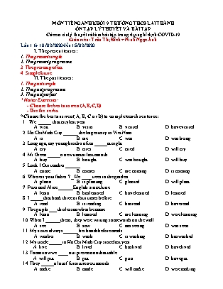 Bài tập tự học Tiếng Anh Lớp 9 - Tuần 1 - Trường THCS Lai Thành