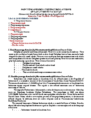 Bài tập tự học Tiếng Anh Lớp 9 - Tuần 3 - Trường THCS Lai Thành