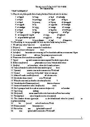 Bài tập tự ôn Tiếng Anh Lớp 7