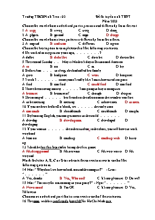 Đề ôn thi tuyển sinh vào Lớp 10 THPT môn Tiếng Anh - Đề 2 - Năm học 2022-2023 - Trường THCS Ninh Tiến (Có đáp án)