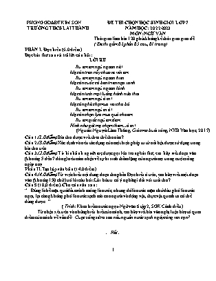 Đề thi chọn học sinh giỏi Ngữ văn Lớp 7 - Năm học 2022-2023 - Trường THCS Lai Thành (Có hướng dẫn chấm)