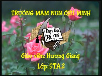 Bài giảng Mầm non Lớp Lá - Đề tài: Ong và bướm (GV: Hương Giang - Trường MN Chu Minh)