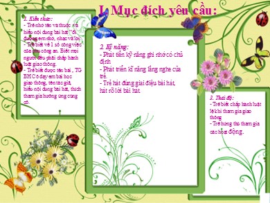 Bài giảng Mầm non Lớp Mầm - Hoạt động: Âm nhạc - Đề tài: Bài hát Đi đường em nhớ (Trường MN Chu Minh)