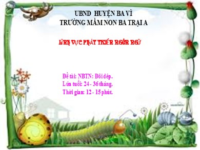 Bài giảng Mầm non Lớp Nhà trẻ - Lĩnh vực Phát triển ngôn ngữ - Đề tài: NBTN Đôi dép
